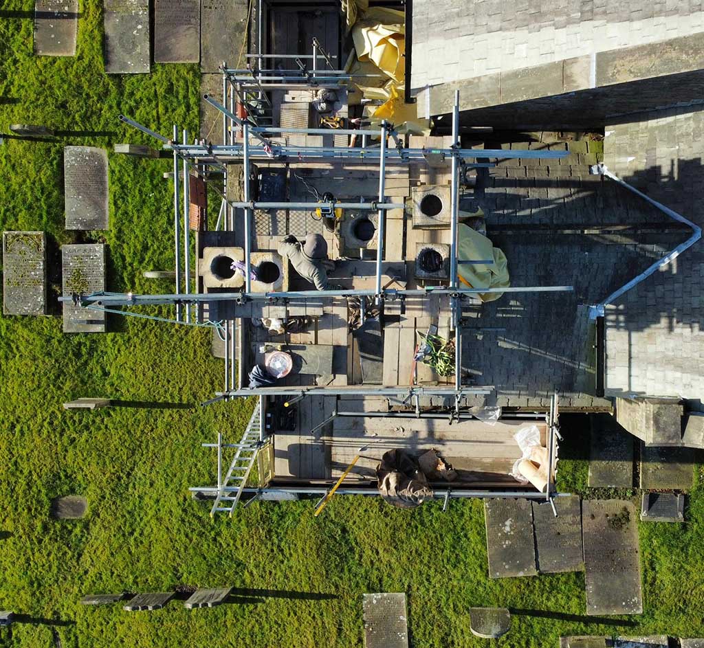 Overhead Photo During Roof Works