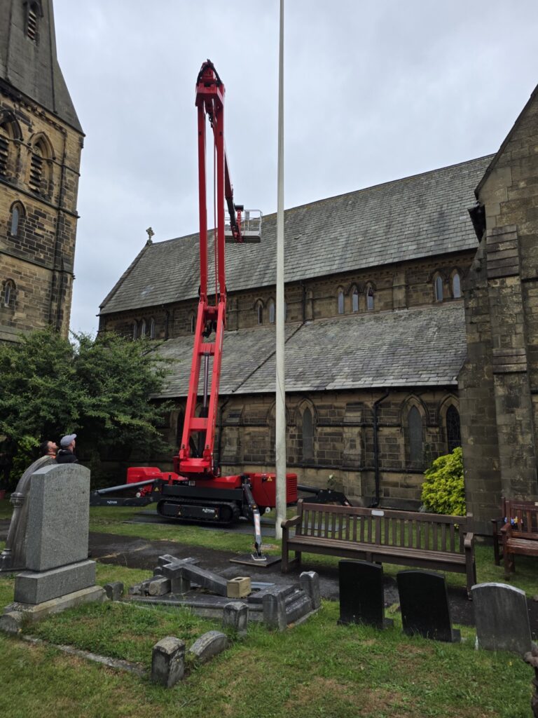Setup and Trail Lift to Main Church Roof