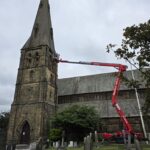 Tower Gutter Clearing from Spider Access Machine